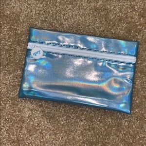 Iridescent blue Makeup bag